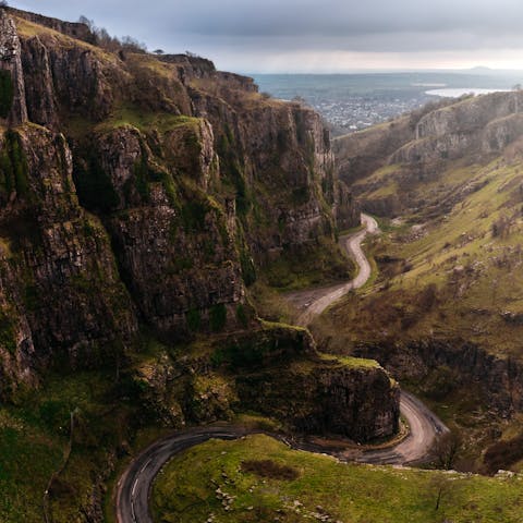 Hike through breathtaking Cheddar Gorge – it's a twelve-minute drive