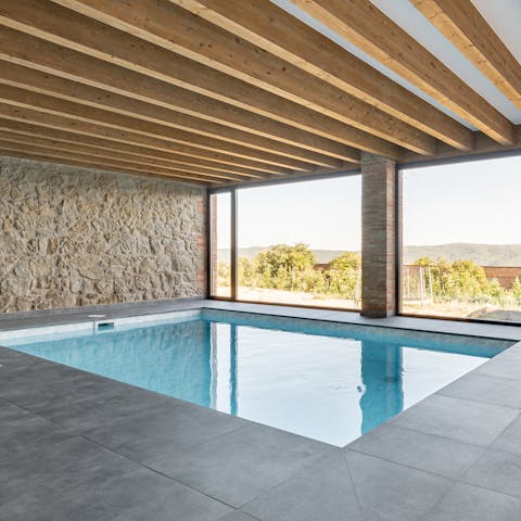Get your daily laps in no matter the weather in the indoor pool