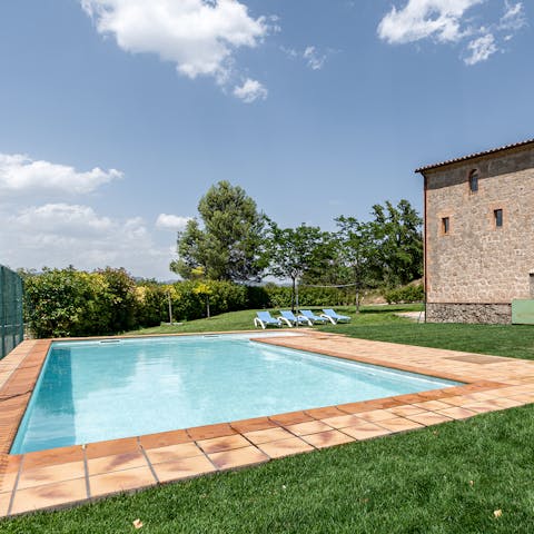 Cool off in the heat of the day in the outdoor pool