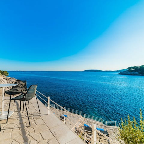 Swim in the pool or the Adriatic – you'll have direct sea access here