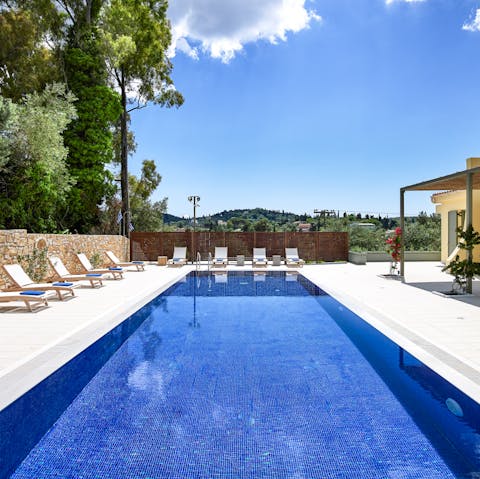 Dive into the private swimming pool