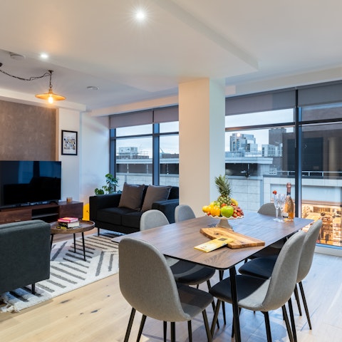 Relax, dine and watch the world go by in the open-plan living space