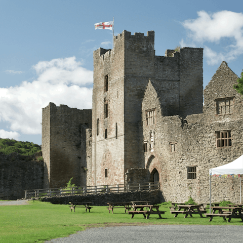 Discover Ludlow Castle, a twenty-minute walk away