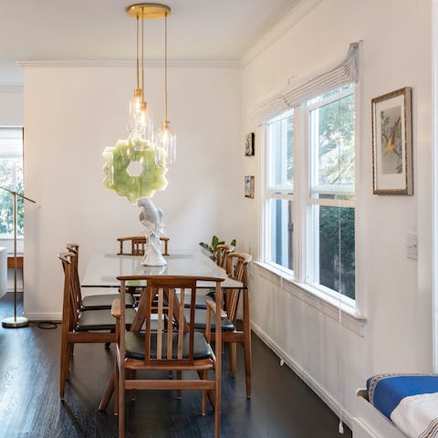 Gather around the table to share a home-cooked dinner