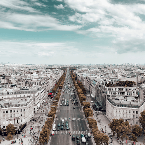 Shop in the boutiques of the world-famous Champs-Élysées – it's an eight-minute walk