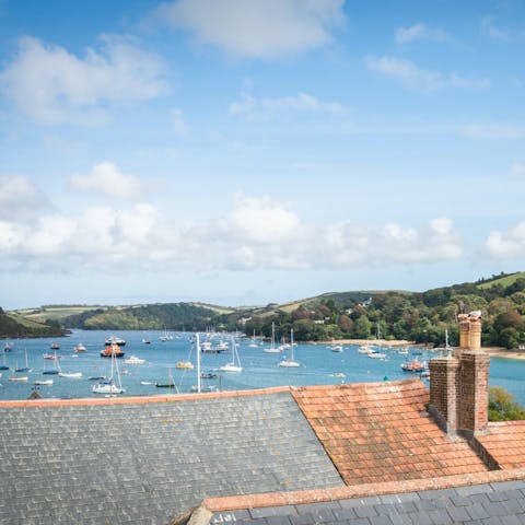 Take in the view of Salcombe harbour over the rooftops