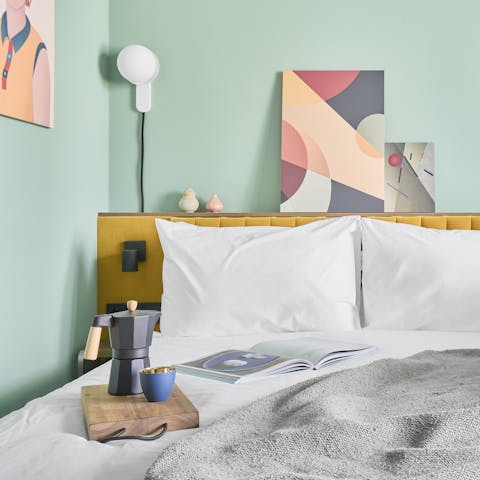 Wake up to inspiring art and fresh coffee