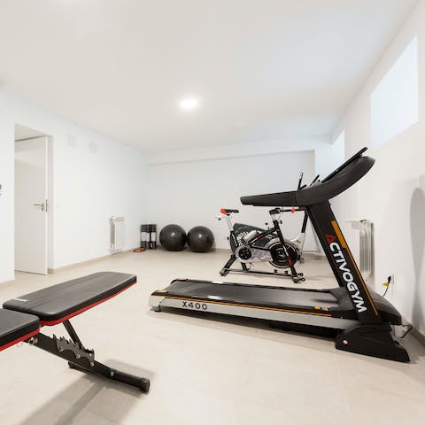 Start your day with an energising workout in the shared gym