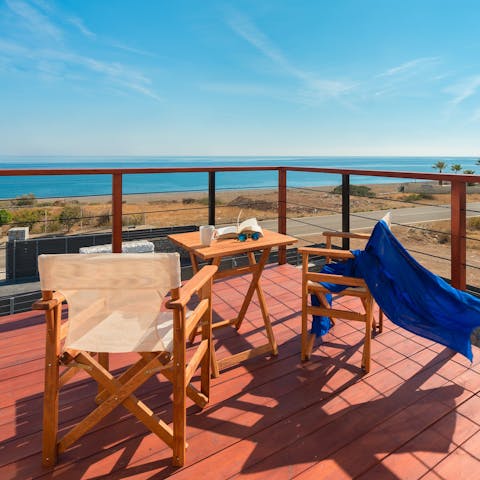 Enjoy breakfast with a view on the balcony