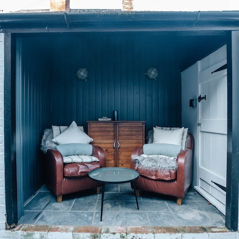 Sip a hot chocolate in the alfresco snug on a cool evening