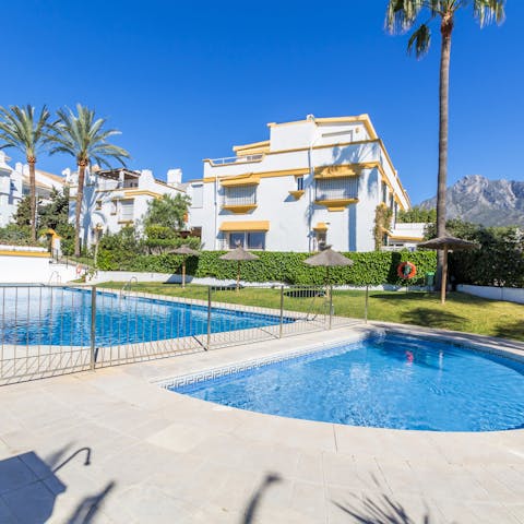 Wander down to the communal pool for a quick, cooling dip