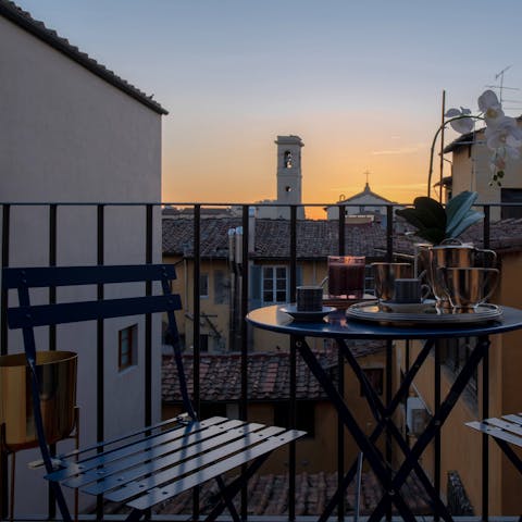 Enjoy a sunset tipple on the balcony