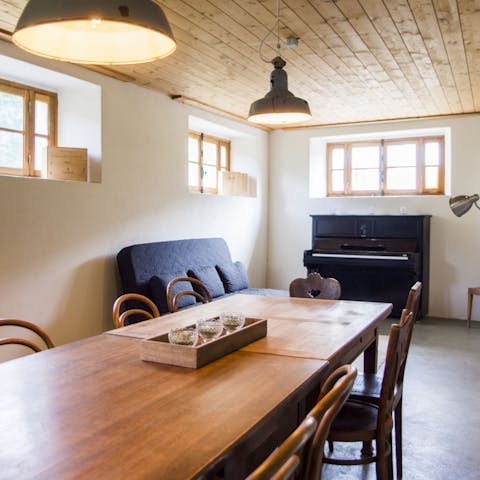 Serve up some local Swiss fare at the dining area
