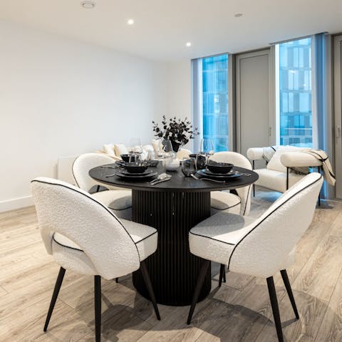 Elevate nights in with a home-cooked meal in the open-plan living area
