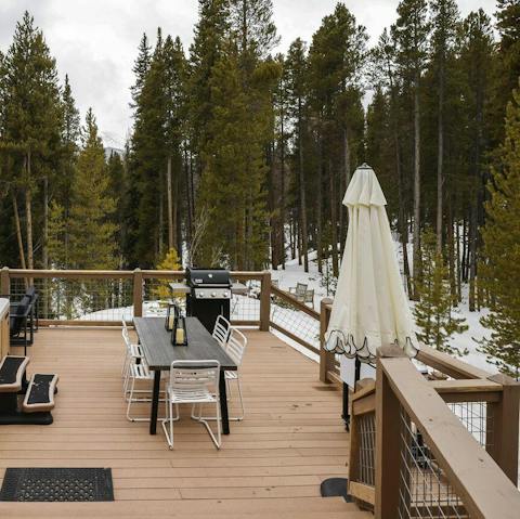 Light up the grill and eat out on the deck