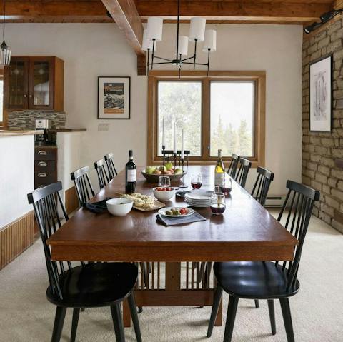 Kick-start your day with a big breakfast at the family dining table