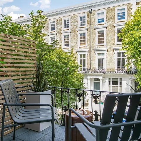 Enjoy coffee breaks or cocktail hour on the balcony