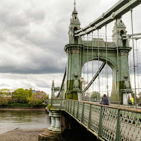 Stroll along the Thames towards Hammersmith, fifteen minutes away