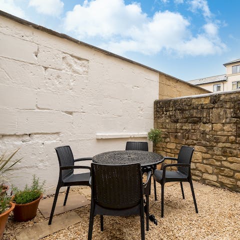 Enjoy a glass of wine in the garden after a day of sightseeing