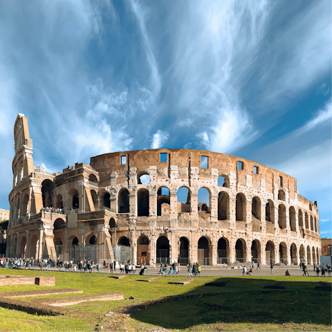 Explore the Colosseum, less than a twenty-minute walk away