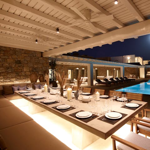 Serve up a delicious feast at the alfresco dining table