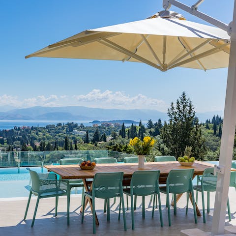 Dress the table with platters of meze and enjoy an alfresco lunch in the shade