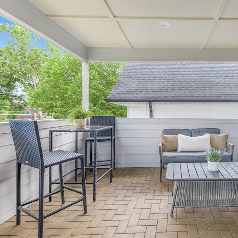 Unwind on the roof patio after an adventurous day