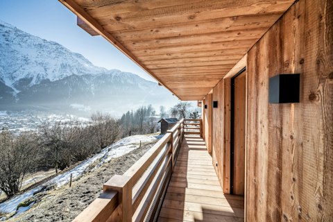 Step out onto the balcony for sweeping views of Mont Blanc's snow-capped peaks