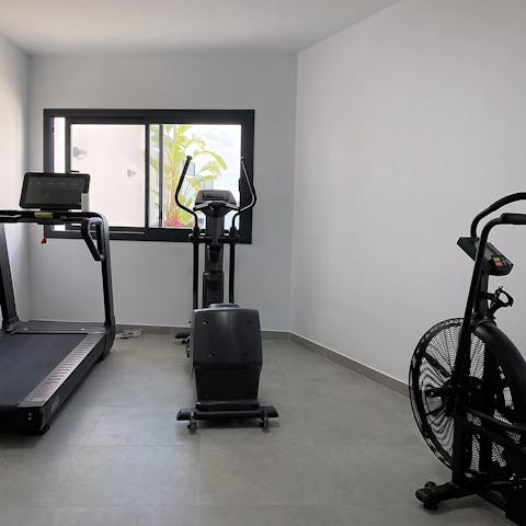 Keep on top of your fitness game in the shared gym