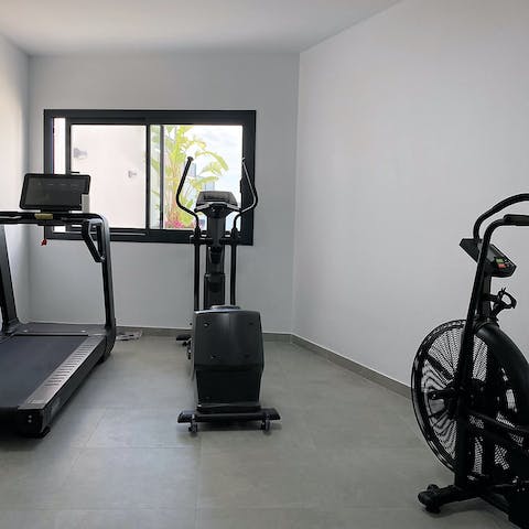 Keep on top of your fitness game in the shared gym