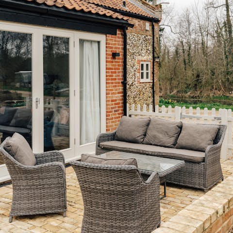 Enjoy a morning coffee on the patio