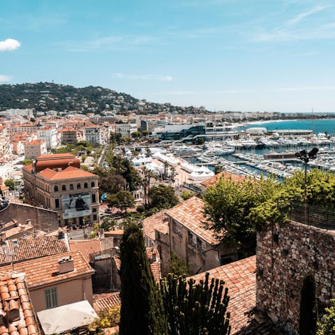 Explore the famous resort town of Cannes, home to sandy beaches and international festivals