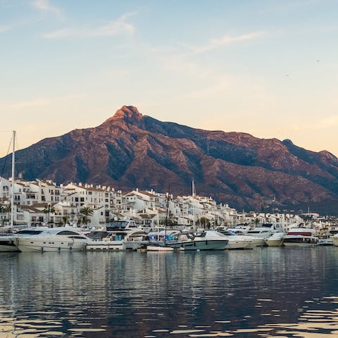 Take the short drive to the glamorous shoreline of Marbella