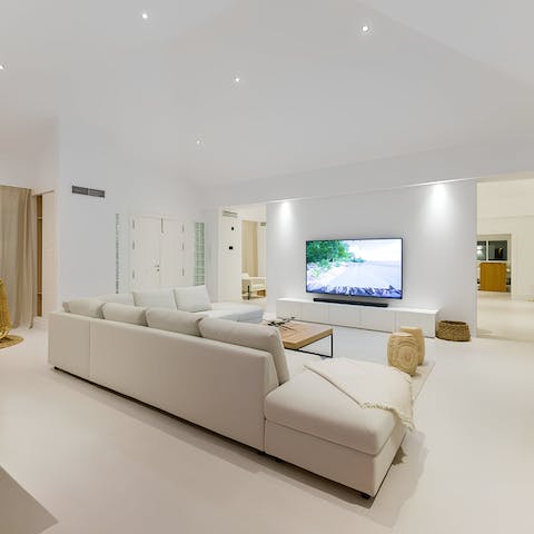 Gather for family movie nights in the living room