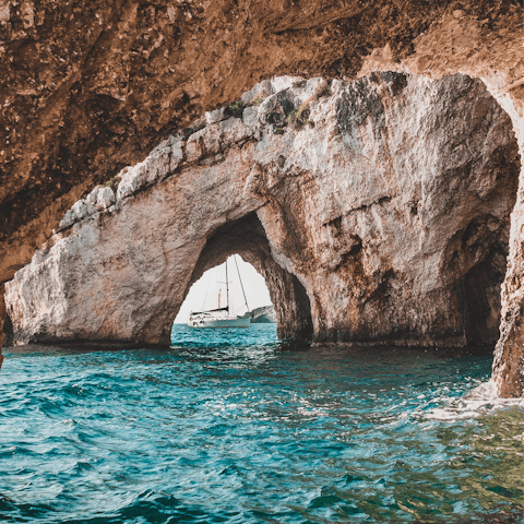 Visit the majestic Keri Caves, around thirty minutes away