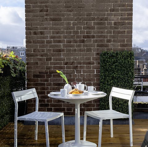 Enjoy breakfast on your private terrace