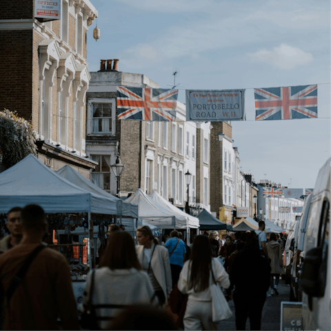 Stroll down Portobello Road, moments away