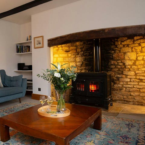 Curl up beside the fire with a glass of fizz