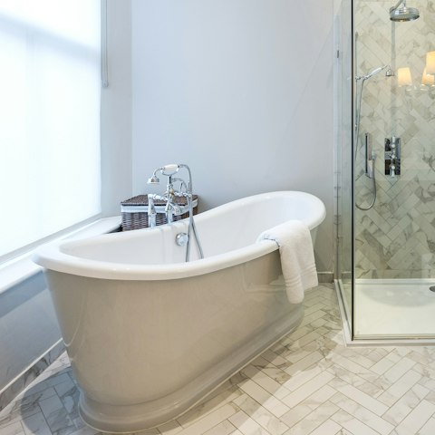 Slip into the bath for a relaxing evening soak