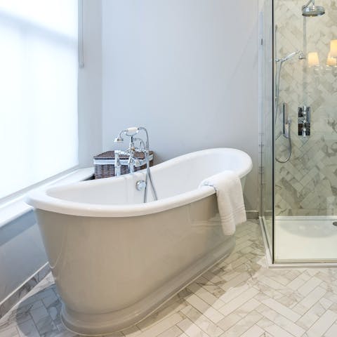 Slip into the bath for a relaxing evening soak