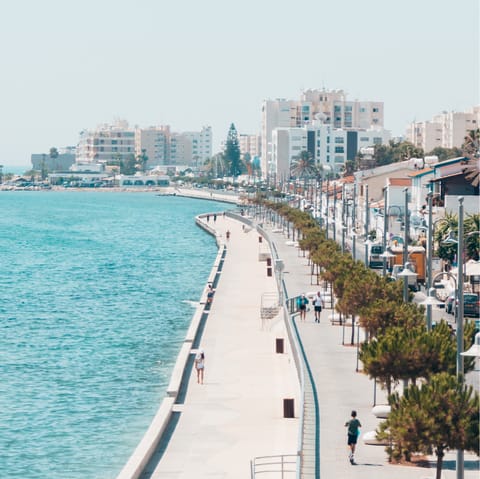 Feel energised after a walk along Larnaca's seafront