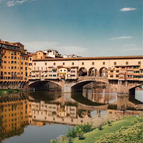 Visit the iconic Ponte Vecchio, just over 500 metres away