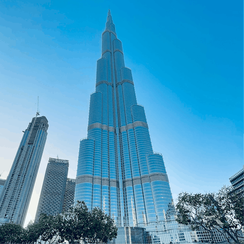 Visit the nearby Burj Khalifa and Dubai Mall