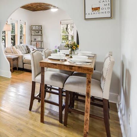 Serve some tasty home-cooked food up at the dining table