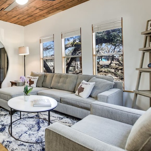 Lounge on the sofas and catch up on your favourite shows