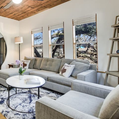 Lounge on the sofas and catch up on your favourite shows