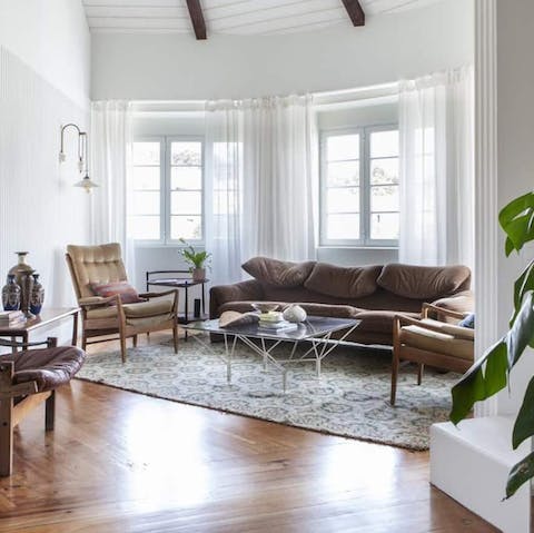 Plan you next day's adventures from the light-filled living space