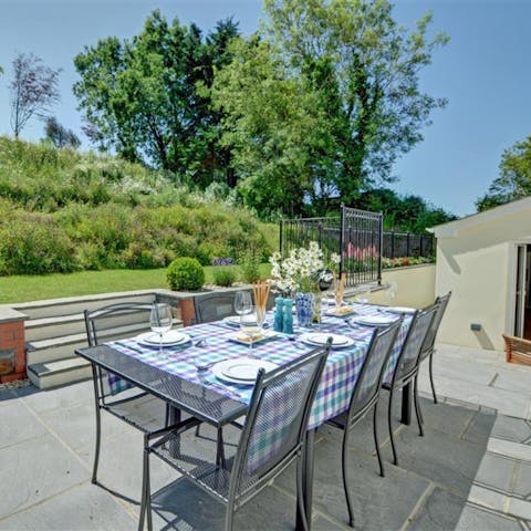Gather together on the terrace for alfresco meals in the sun