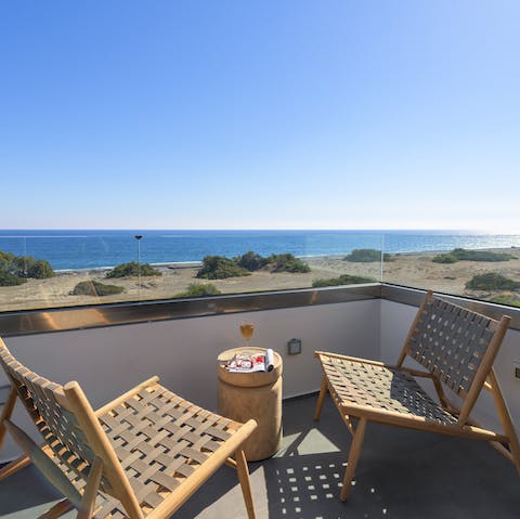 Relax on the balcony overlooking the sea