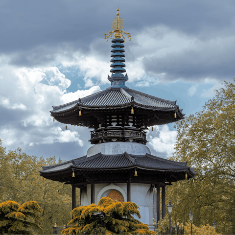 Stretch your legs with a gentle stroll through Battersea Park, right on your doorstep